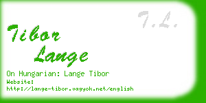 tibor lange business card